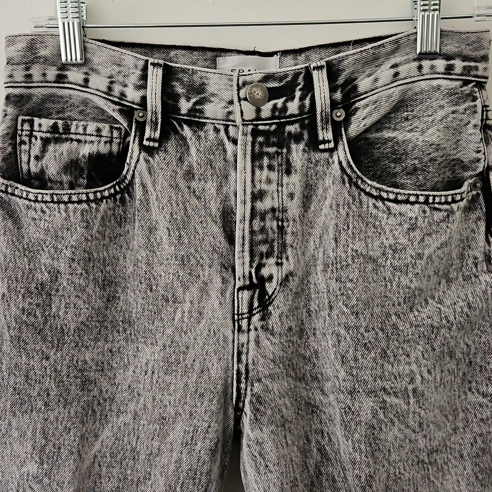 Frame Le Original Black Gray Acid Wash Cropped Jeans Size‎ 26 - Picture 3 of 16